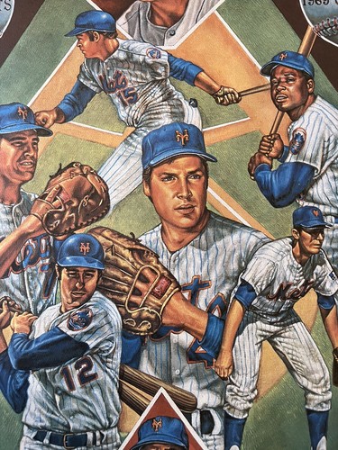 Litografía de campeones de los Mets de Nueva York 1969 - Imagen 8 de 11