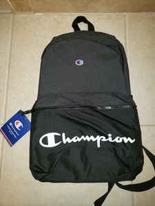 champion black script logo backpack