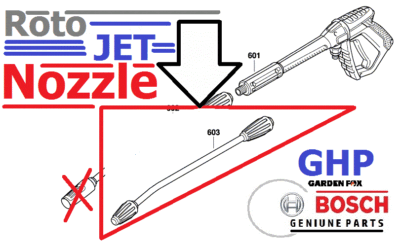Genuine BOSCH GHP 5-65 X Pressure Washer Dirt Bust LANCE & NOZZLE