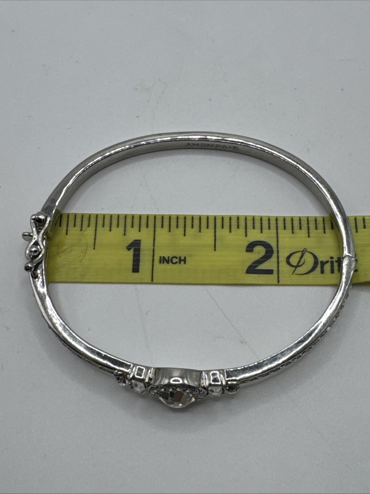 Givenchy Statement Drop Crystal Silvertone Earrin… - image 14