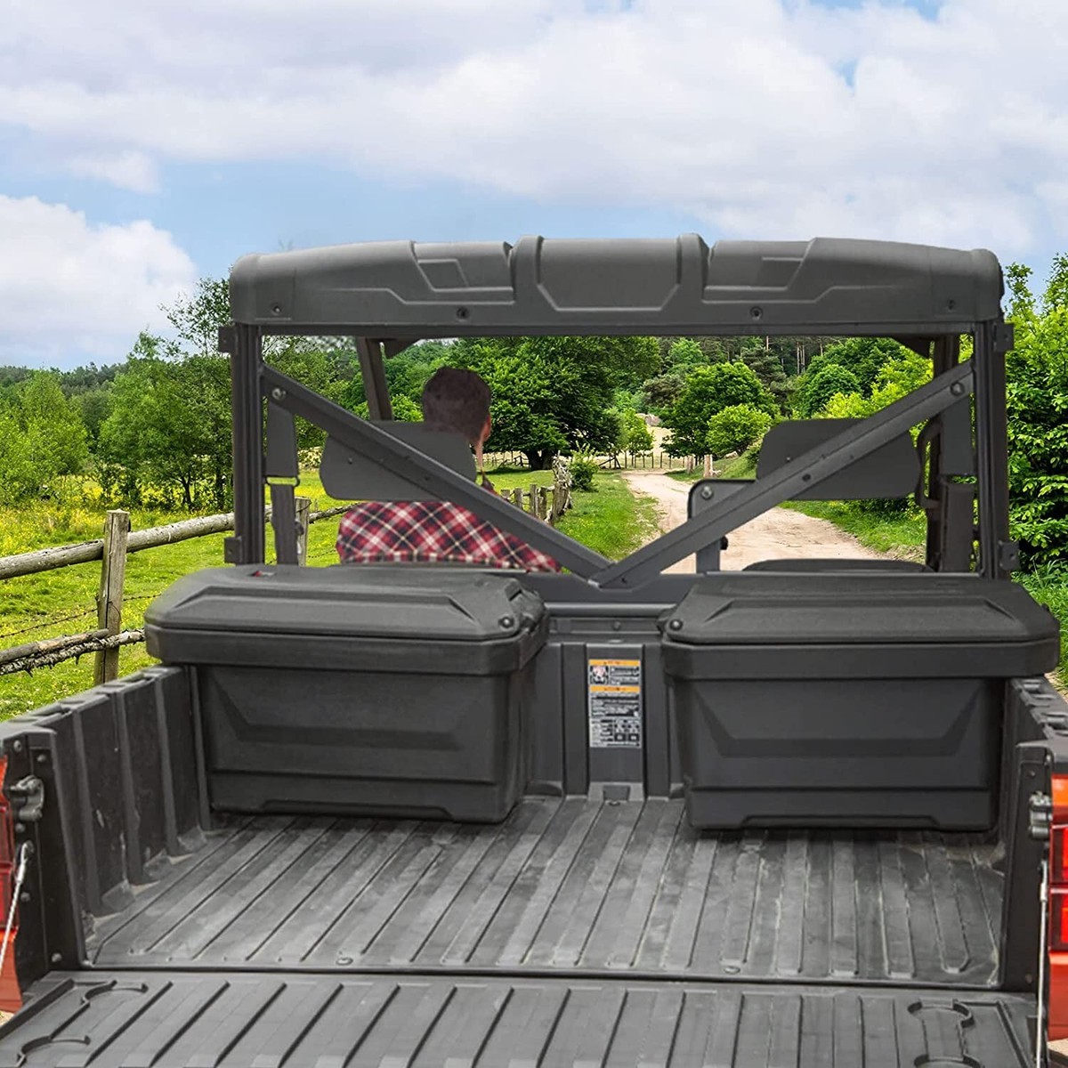 Left+Right Cargo Bed Storage Boxs 45L for Polaris Ranger 900