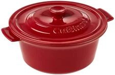 Cuisinart Chef's Classic Ceramic Bakeware-3 Quart Round Covered Baker, Red