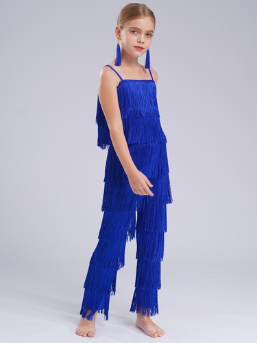 Girls Outfits Dress-up Crop Tops And Pants Show Costumes Solo Dancewear Teens - Picture 13 of 88