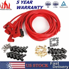 8mm Universal Silicone Spark Plug Wire Set Male/HEI 90 Degree Boots For V8 8 Cyl