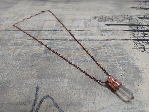 Herkimer Diamond Pendant Necklace Quartz Crystal - Orgonite Copper Jewellery - Picture 16 of 22