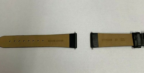 Citizen Black Leather Strap Band 23mm Rose Gold-Tone Buckle Watch Band - Picture 3 of 4