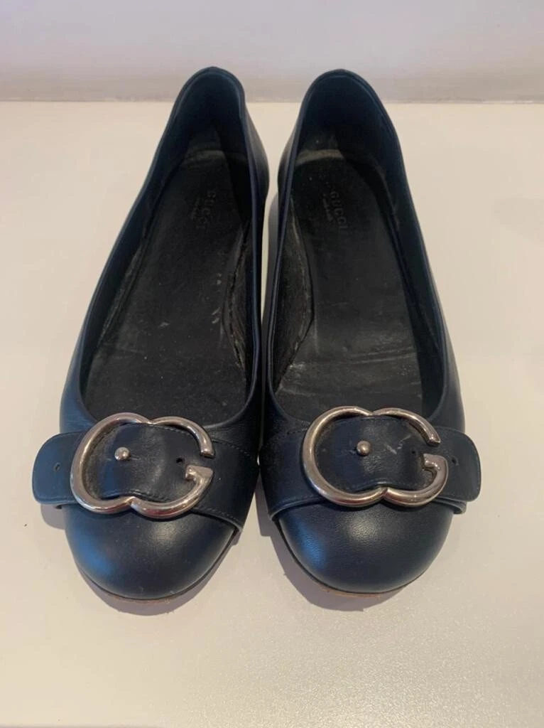 Chaussures ballerine boucle logo GUCCI Ballet Flats GG 38,5 smoking plats