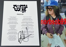 REMI WOLF SIGNED AUTOGRAPH PHOTO ID LYRIC SHEET w/EXACT PROOF & BECKETT BAS COA