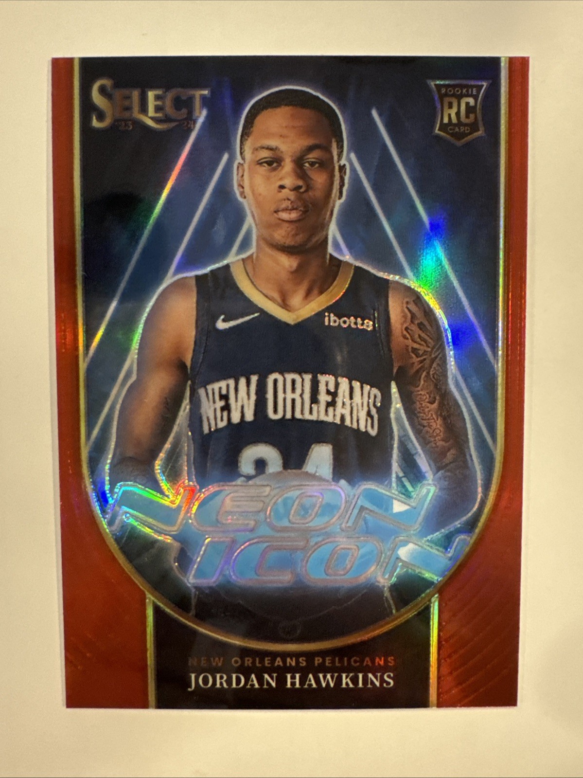 2023-24 Panini Select - Neon Icons Jordan Hawkins #25 Red Prizm (RC)