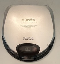 Vintage Koss Portable CD Player 20 Second Anti-Skip Silver/Black Tested-Working