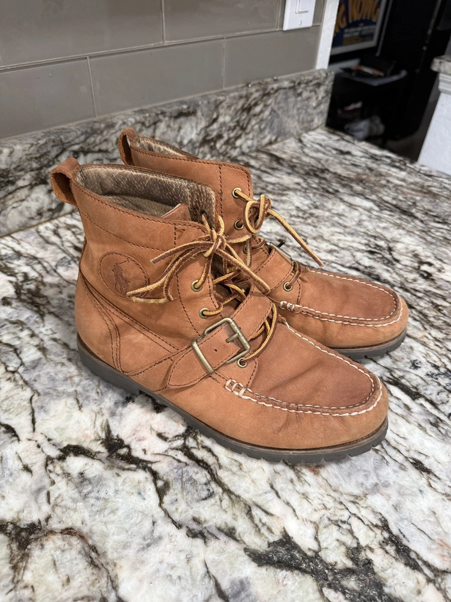 Polo Ralph Lauren Leather Upper Brown Boots for Men for Sale