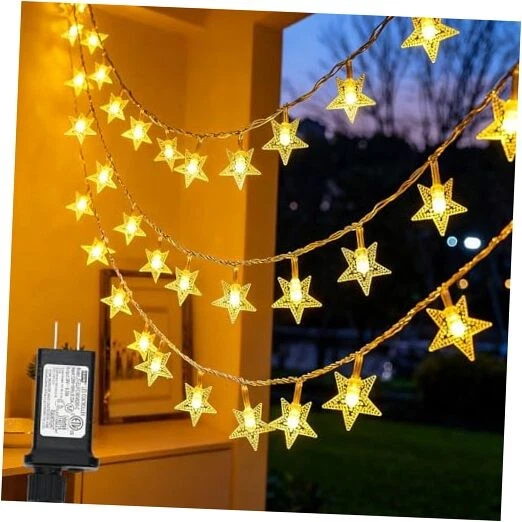 100 LED Star String Lights, 33FT Plug in Fairy Star lights - 49 ft *Warm White