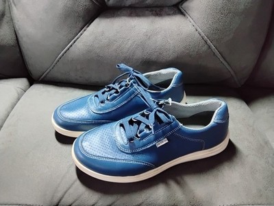 SAS Blue Leather Upper Comfort Walking Shoes Ladies Size 8W K8880382