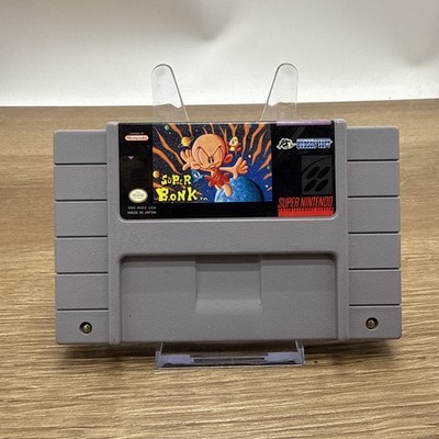 Super Bonk SNES Authentic Super Nintendo Tested Rare Game Hudson Soft Cleaned