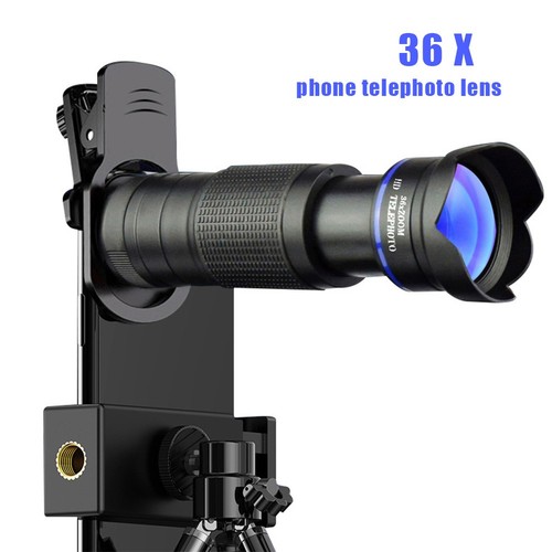 Wide Angle 36X Phone Camera Telephoto Lens Zoom Clip Fisheye Telescope - Photo 11 sur 15