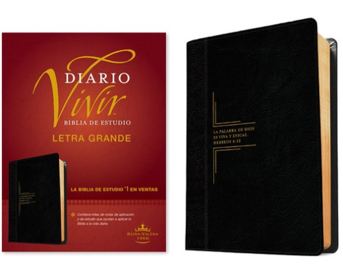Biblia de Estudio del Diario Vivir Rvr60, Letra Grande (Letra Roja, Sentipiel,