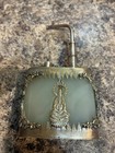 Vintage Chinese Brass Water Tobacco Pipe Lighter Celadon Jade Look Qianlong Mark — photo 1