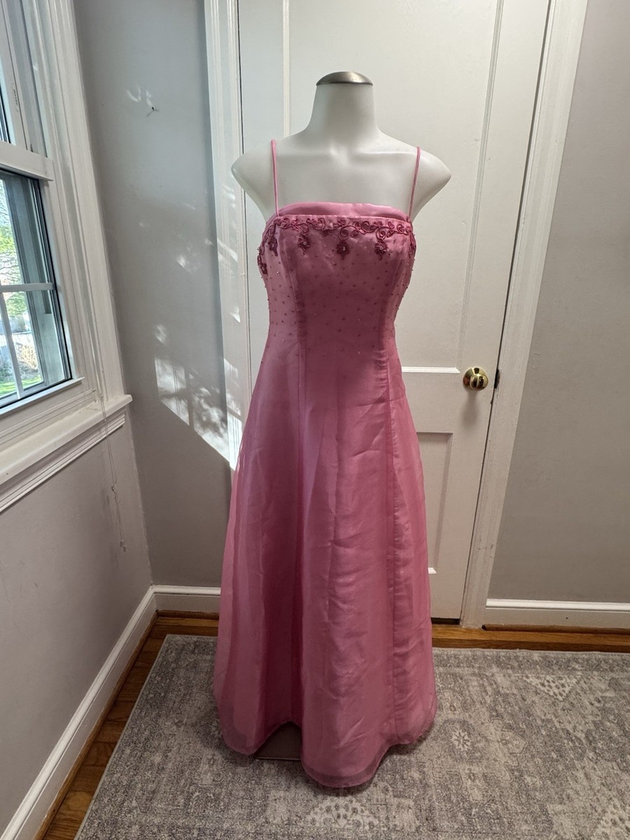 pink coquette dress long Pink Rose Girl Retro Lace V-neck Chiffon Long Lantern Sleeve Coquette Dress Pink / M
