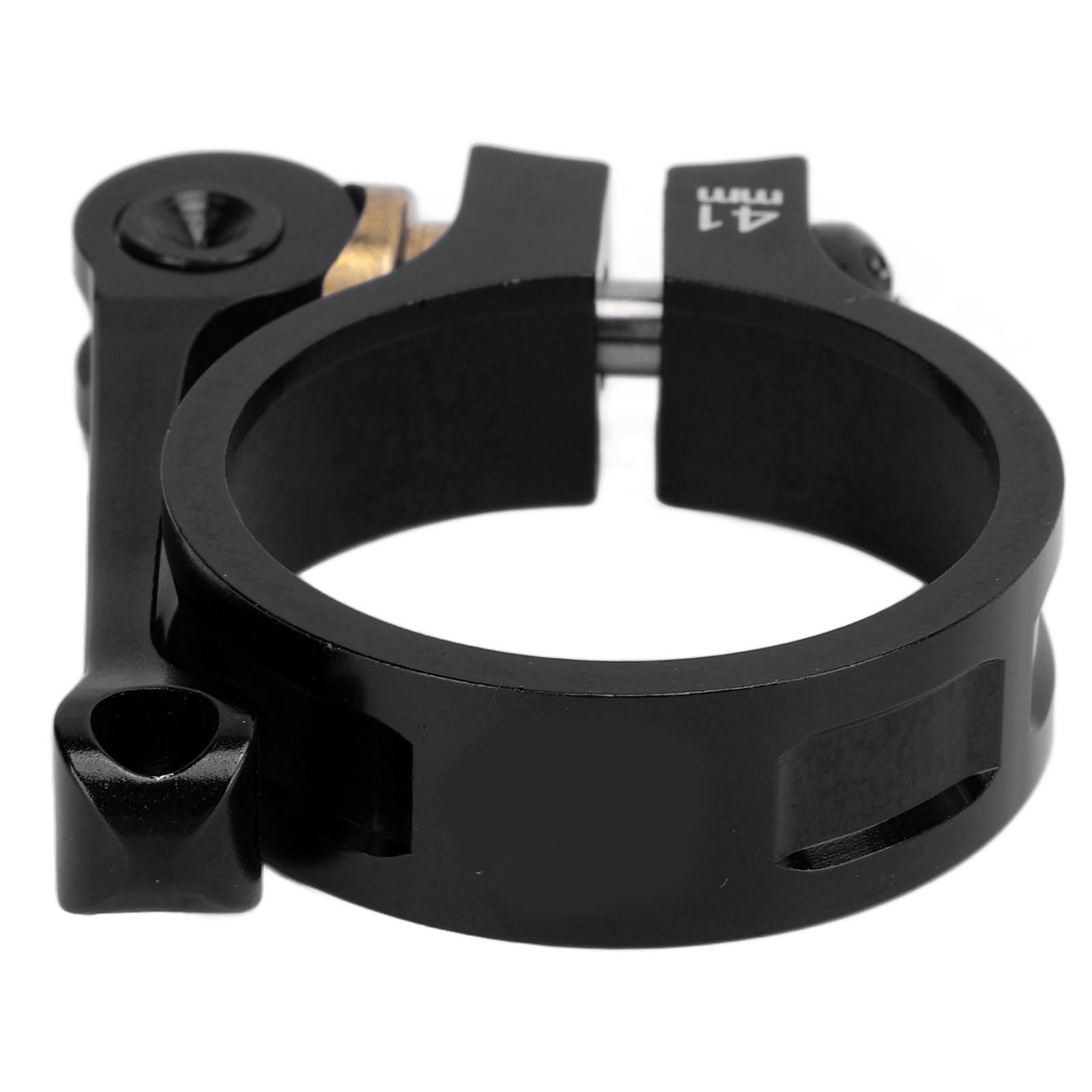 (Black)41mm Bike Post Clamp CNC Aluminium Alloy Bicycle Quick Release EC