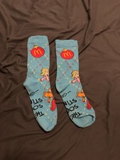 2025 McDONALD Grinch Socks Xmas Happy Meal Blue Socks READ DESCRIPTION