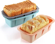 3PCS Silicone Bread Loaf Pan, Non-Stick Bread Pans for Baking, Easy Release Loaf