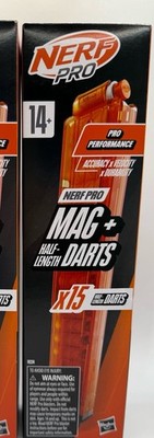 Nerf Pro Mag Plus Half-Length Dart Magazine Refill, 15 Darts Nerf Torrent/Sender