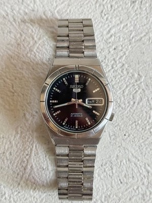 Rare Seiko SNK175 Automatic 7S26-01N0 Black Dial 555 emboss logo Day Date Dress