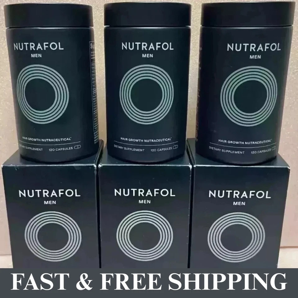 Paquete de 3 NUTRAFOL Crecimiento del Cabello Hombre en Botella de Vidrio/Total 360 Cápsulas Exp 10/2026 Foto 2 de 2