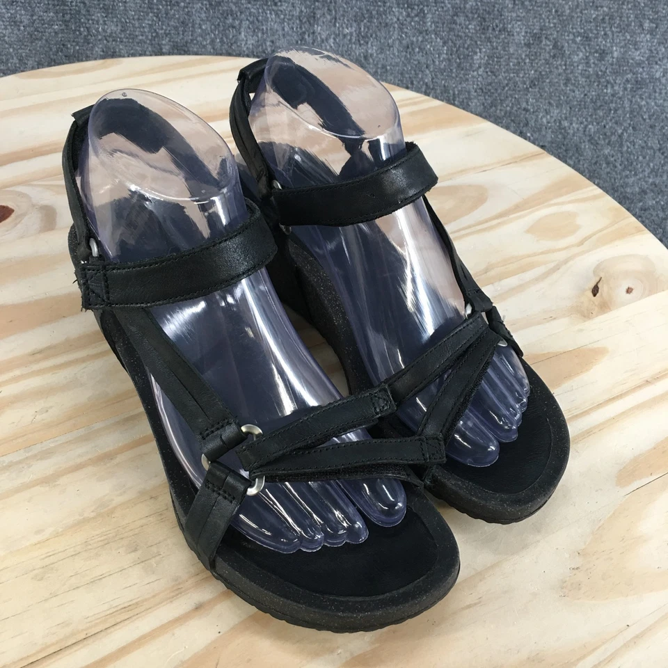 Sandalias Teva Mujer 8.5 Ysidro Universal Correa al Tobillo Negro Tacones de Cuña SN 1015119 Foto 3 de 4