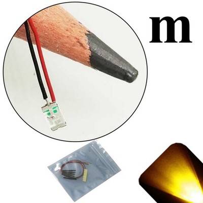 10 x 12v 1206 3216 Yellow Gold SMD LED Pre-Wired Light Soldered Leads 9v 18v 6v