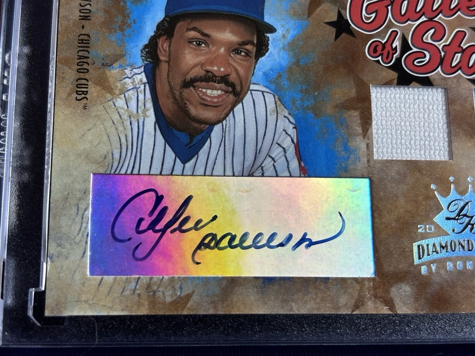Andre Dawson 2005 Diamond Kings autografado #d/ 40/50 Dual Jersey Gallery cartão de estrelas - Imagem 2 de 4