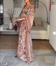 Vestido túnica Zara multicolor estampado viscosa