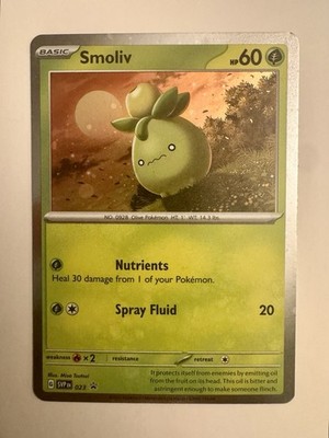 Pokémon TCG Smoliv SVP Black Star Promos SVP023 Promo Cosmos Holo Rare