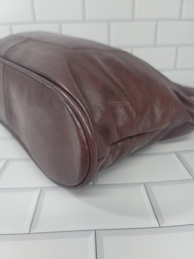 AMERI LEATHER Dark BROWN Leather Shoulder Satchel… - image 5