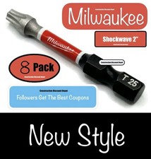 Torx T-25 T25 2 Milwaukee Shockwave Impact Duty 8 Bit Set Screw Driver Bits