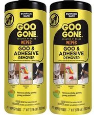 Goo Gone Adhesive Remover Wipes – Removes Stickers, Residue, Grease, Grime,