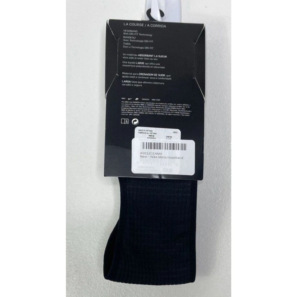 Nueva diadema seca de vellón absorbente de sudor Nike para hombre negra Foto 3 de 4
