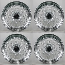 18x10 Bbs Rs2 Style Wheels Silver Machine Lip 5x112 5x120 New Set Of 4