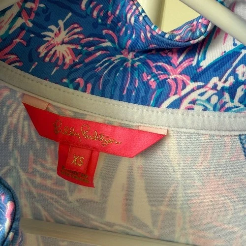 Lilly Pulitzer Blue and Pink Tropical Print Top image 3