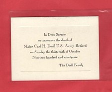 Carl Dodd US Army Medal of Honor Korean War Family "Memorial Death Card"
