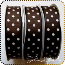 GROSGRAIN Ribbed Ribbon Polka Dot Qty 6