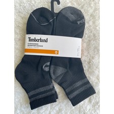 Timberland Mens Black Cushioned Quarter Socks...