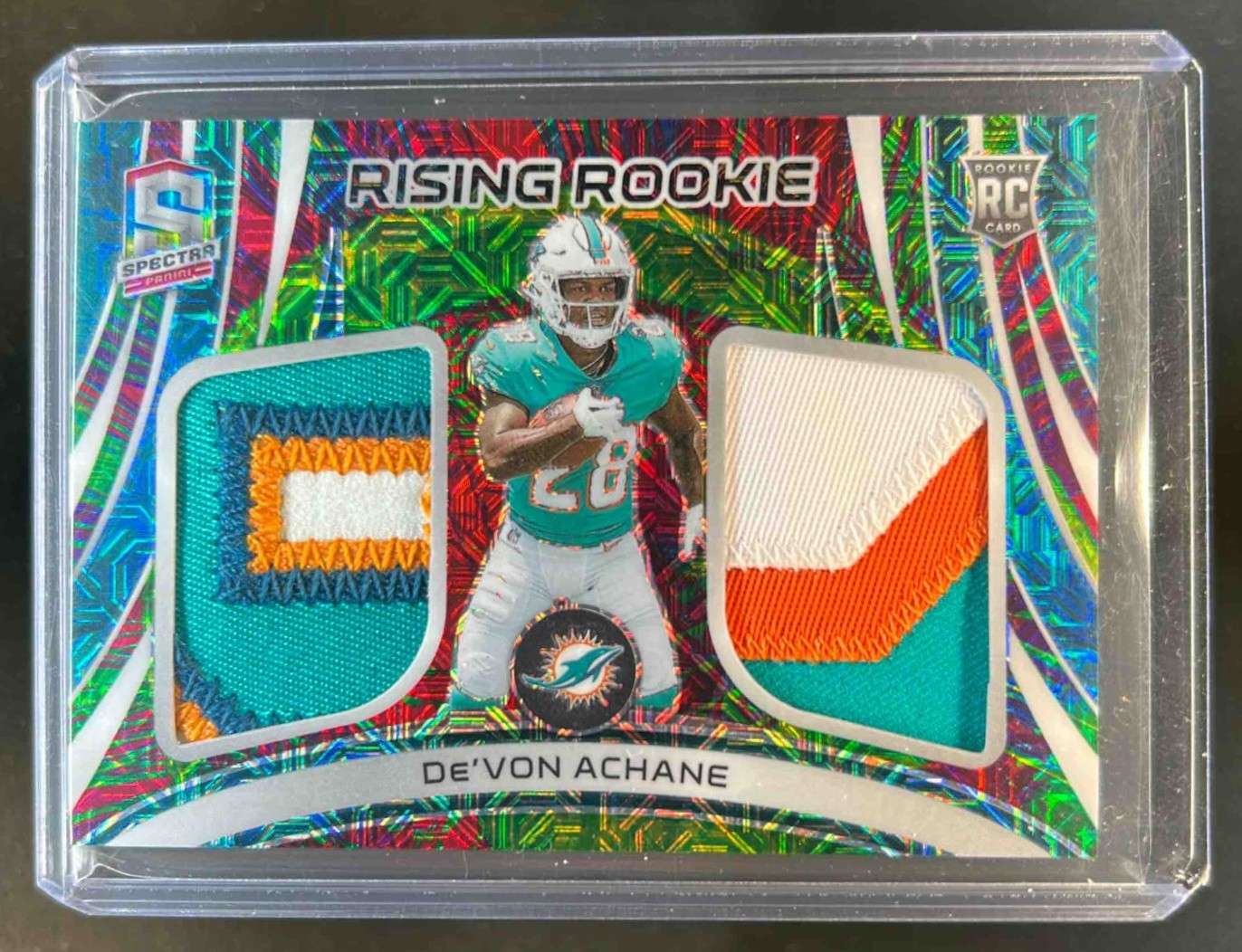 De'Von Achane Panini Spectra Rising Rookie Materials #RRMDAC Meta