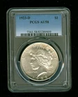 1923-D PEACE SILVER DOLLAR PCGS AU-58
