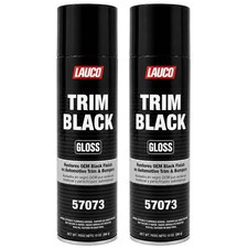 Lauco Trim Black Gloss 13 Oz 2 Pack. Automotive Aerosol Spray Paint Can Black