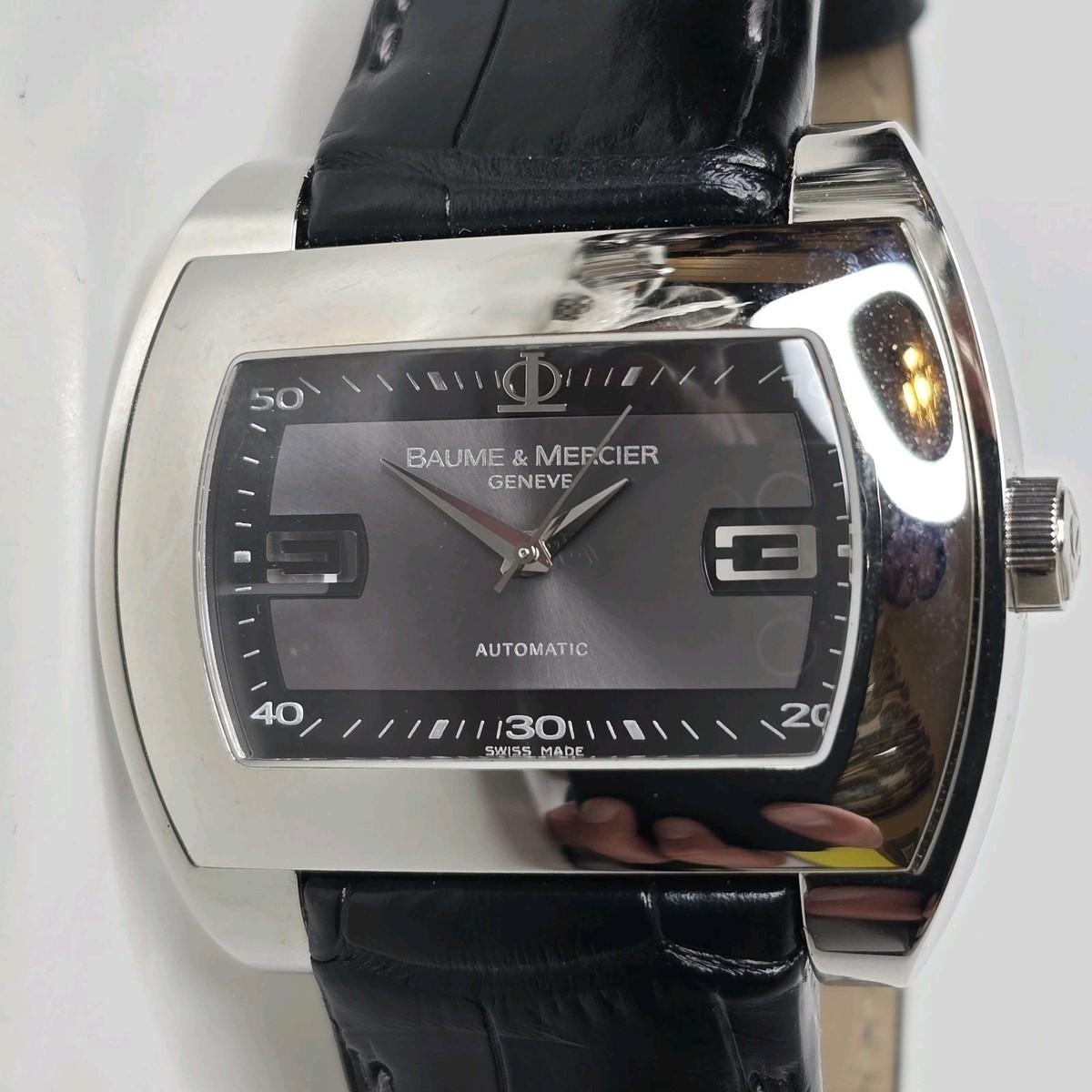 Baume & Mercier Black Stainless Steel Hampton Watch Baume & Mercier Hampton Dual Time Automatic Watch M0A10523 main image 4
