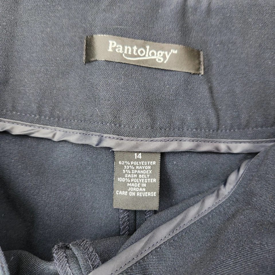 Pantology Mujer Azul Marino Vestido Carrera Pantalones Nuevo con Etiquetas Talla 14 Cremallera Lateral Bg7 Foto 3 de 4