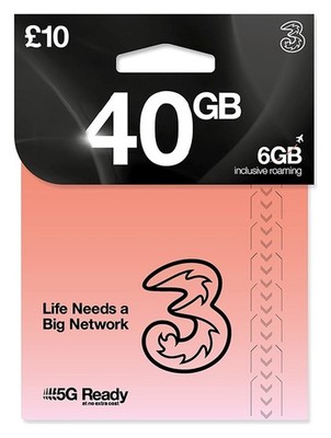 TSIM PrePaid Europe SIM Card 10GB in UK / 6GB Roaming Countries (UK... 
