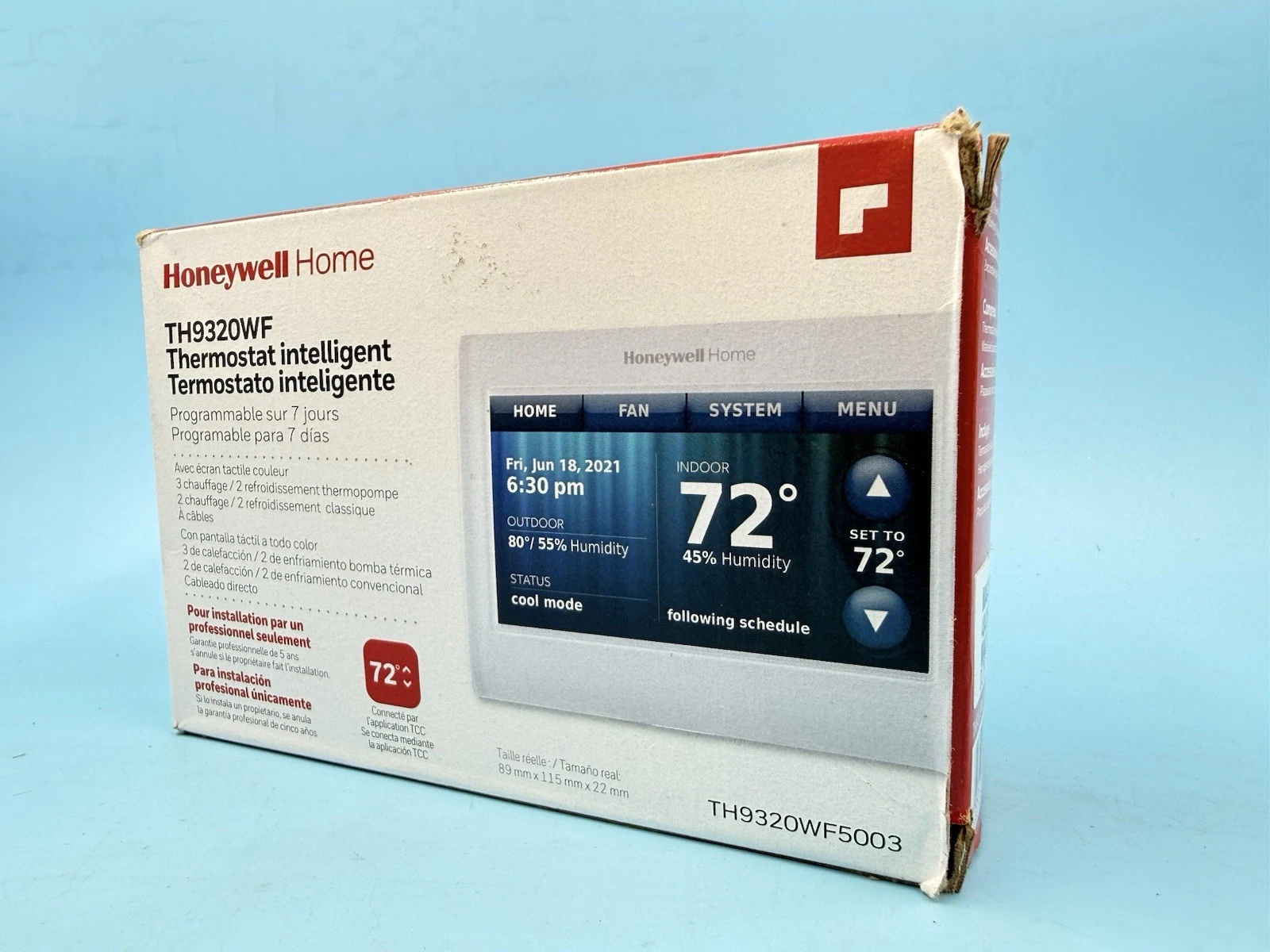 Honeywell TH9320WF5003 WiFi Color Touchscreen Thermostat NEW
Opens in a new window or tab