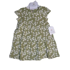 Little Co Lauren Conrad Girls Dress 18 Organic Cotton Short Sleeve Floral Tiered